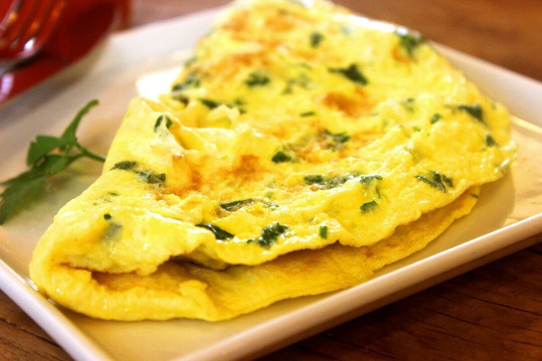 Omelette is a dietary egg dish approved for patients with pancreatitis
